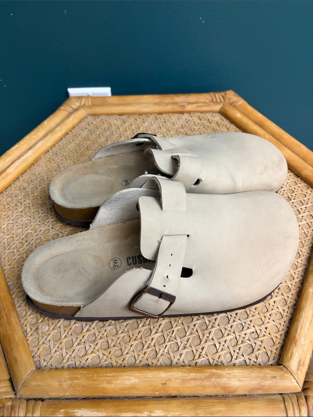 Neutral Beige Slip-On Clog Mule with Adjustable Buckle - Women's Comfort